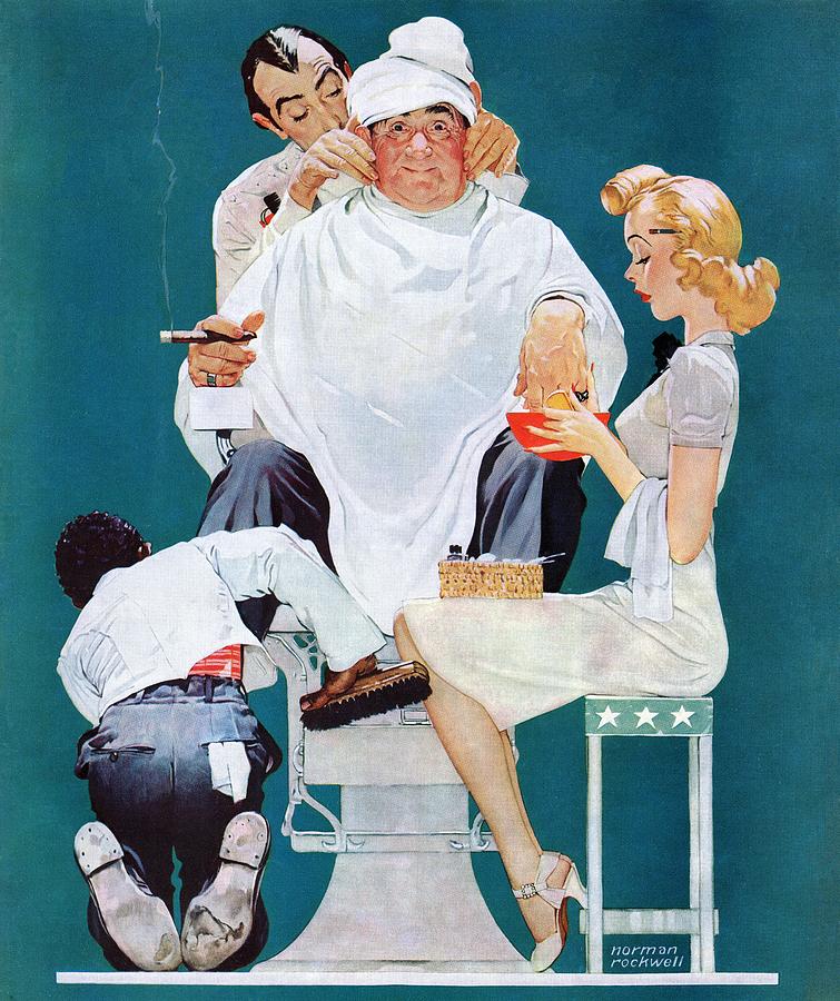 full Treatment Painting by Norman Rockwell