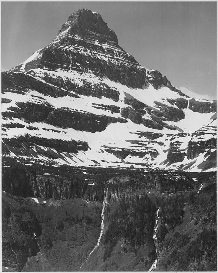 Full view of snow covered mountain Painting by Ansel Adams