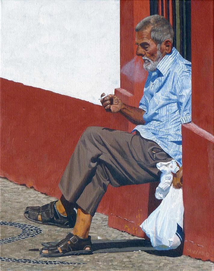 Portrait Painting - Fumar by Michael Ward