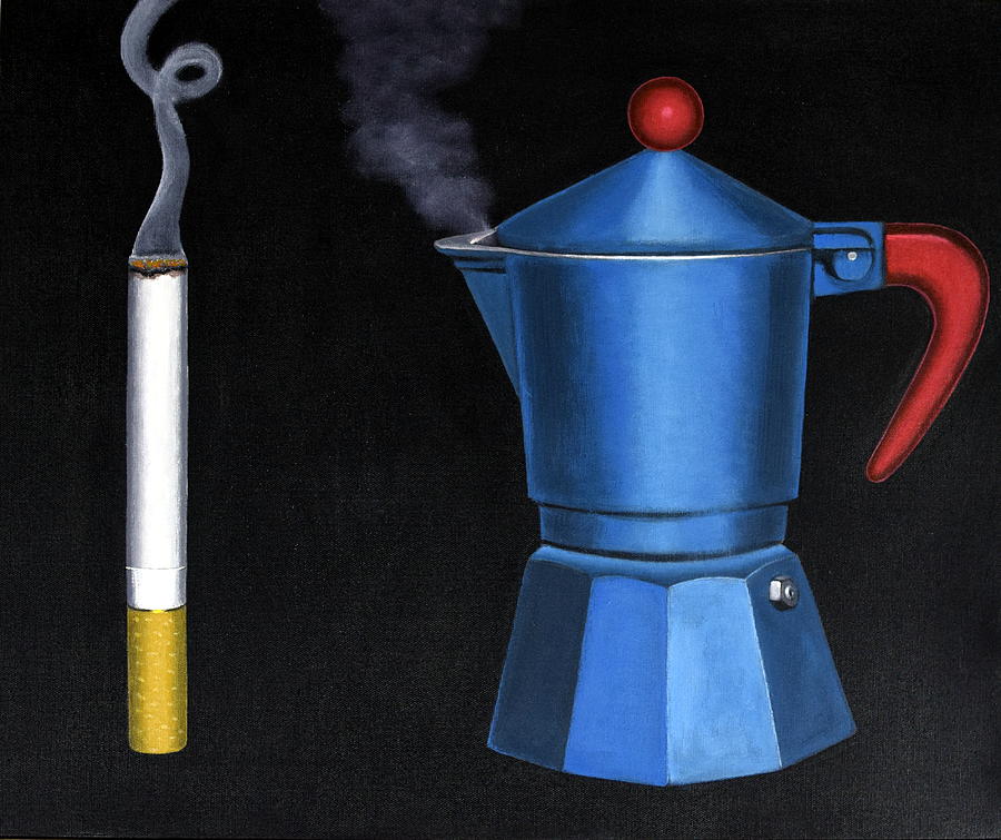 Fumatori Painting by Andrea Vandoni