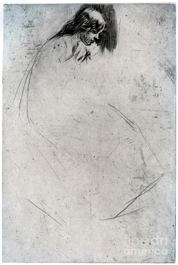 Fumettes Bent Head, C1859 1904.artist Drawing by Print Collector