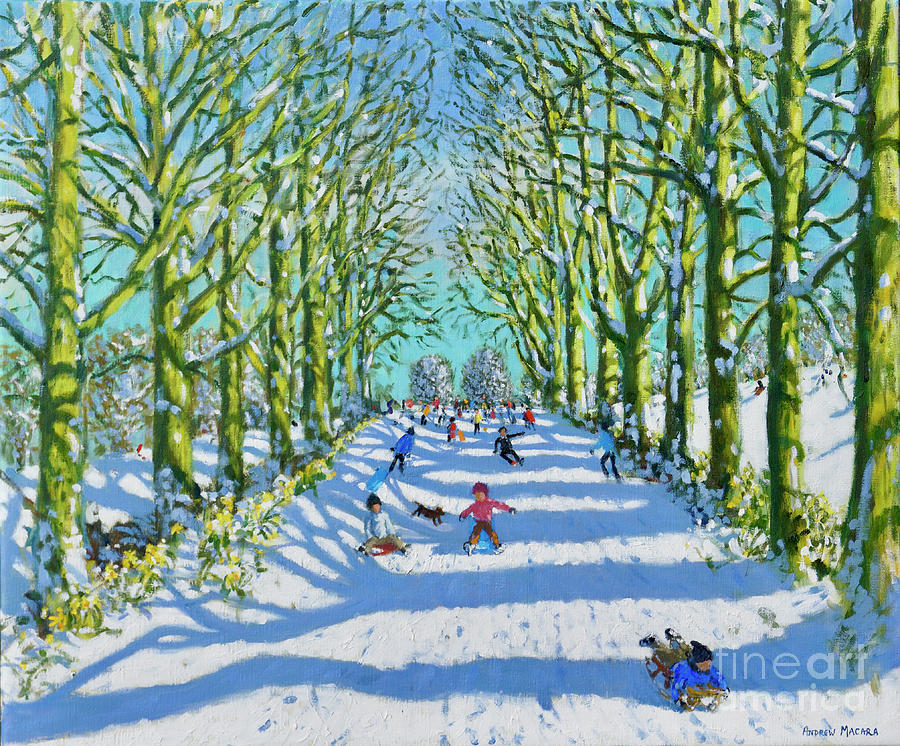 Fun In The Sun And Snow, Derby Painting by Andrew Macara
