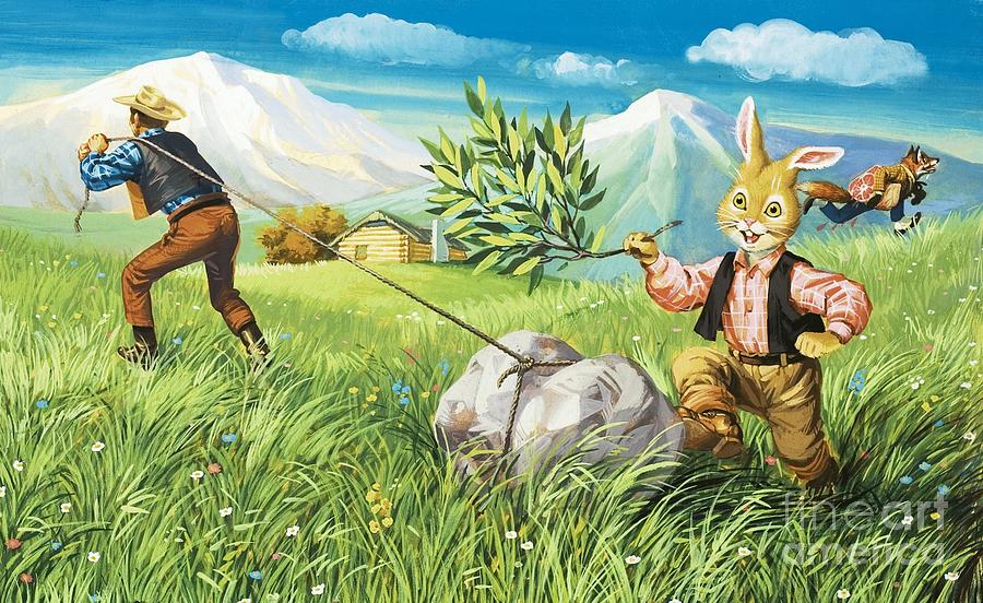 Fantasy Painting - Fun Picture From The Story Of Brer Rabbit by Virginio Livraghi