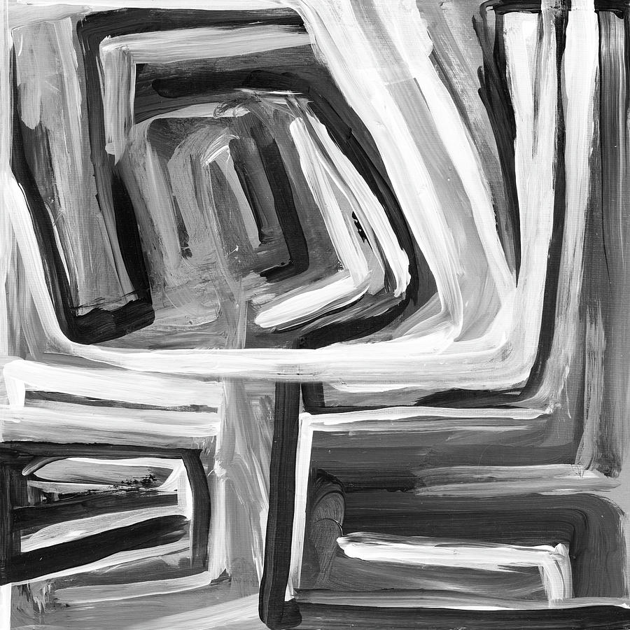 Fun Run Black and White Painting by Victoria Kloch