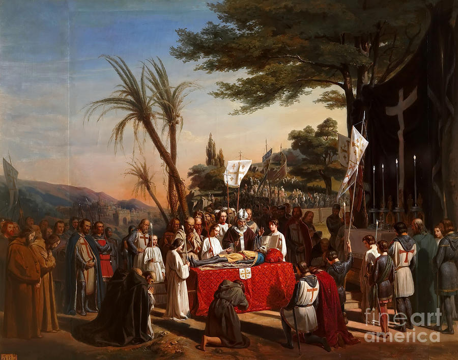 Funeral Of Godfrey Of Bouillon Drawing by Heritage Images