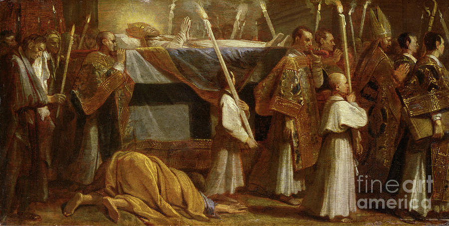 Funeral Procession Of A Bishop Painting by Andrea Sacchi