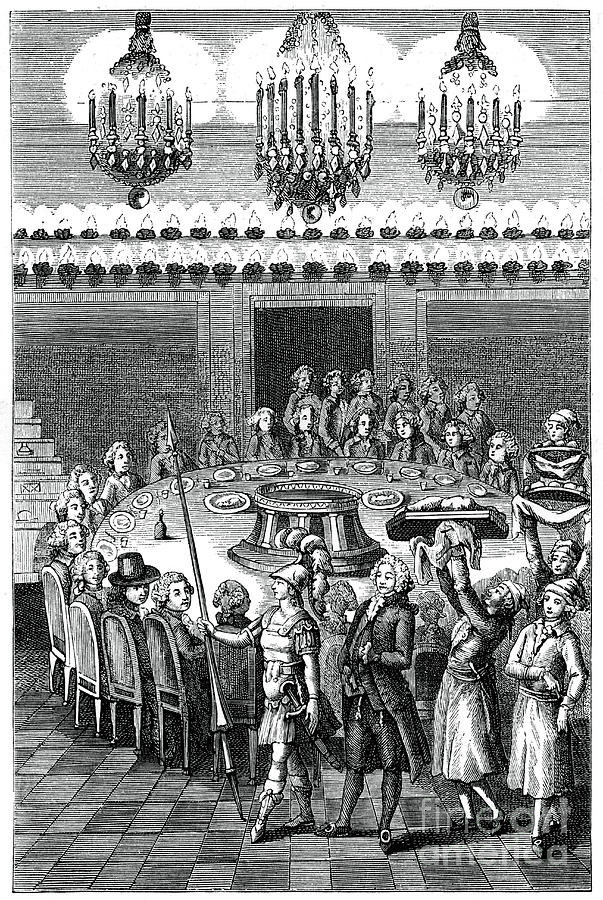 Funeral Supper, 1783, 1885.artist Binet Drawing by Print Collector