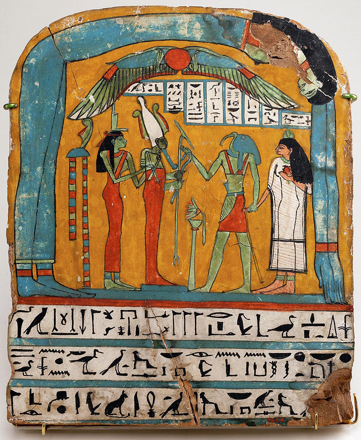 Funerary Stela With Egyptian Deities Painting by Science Source