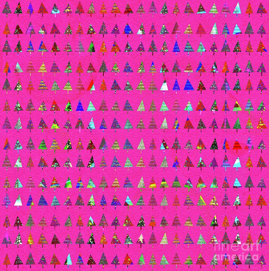 Funky Abstract Christmas Trees Digital Art by Lauries Intuitive