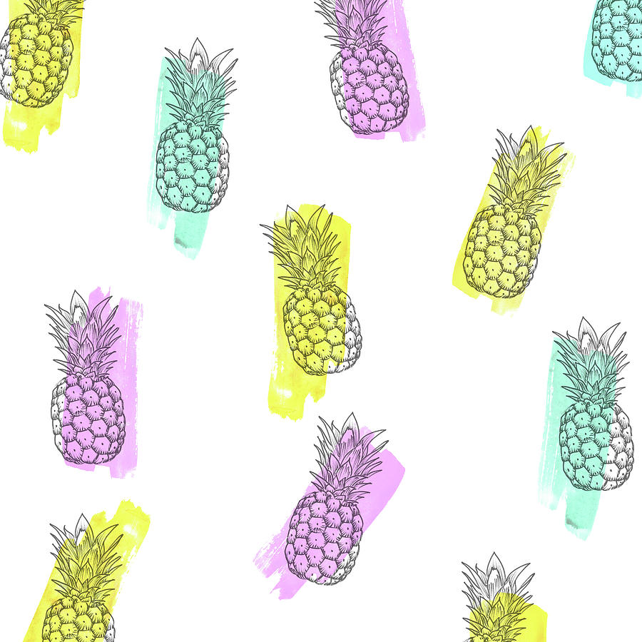 Pineapple Painting - Funky Ananas by Robert Farkas
