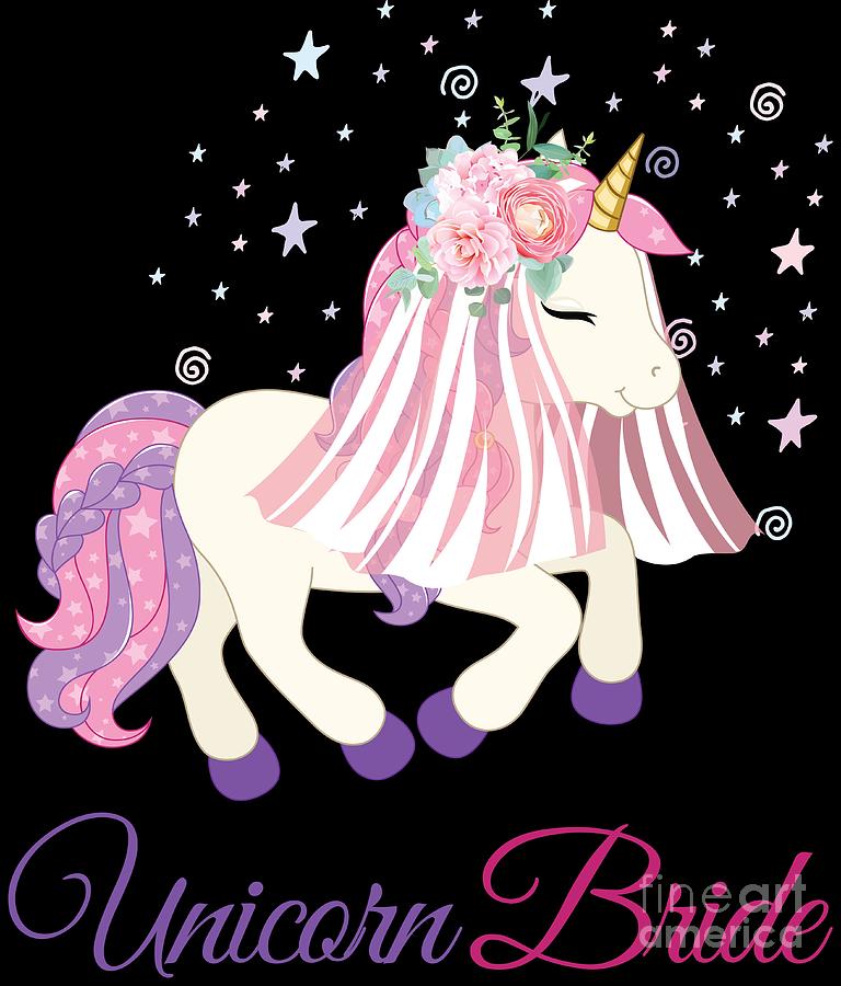 Wedding Digital Art - Funny Bachelorette Party Unicorn Bride by Festivalshirt