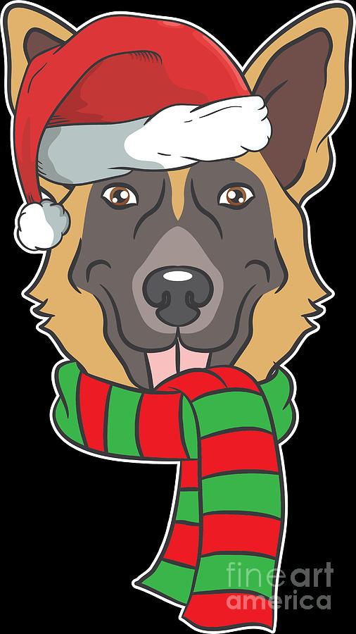 Images Of Christmas German Shepherd Clipart