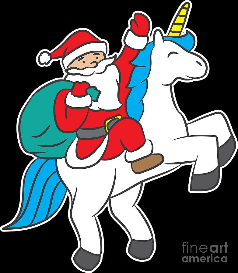 Download Funny Christmas Unicorn Santa Holiday Gift Digital Art by ...