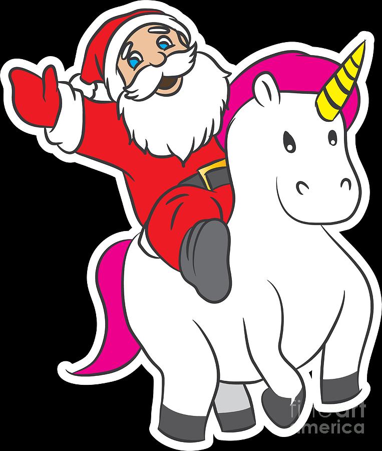 Download Funny Christmas Unicorn Xmas Santa Holiday Gift Digital ...