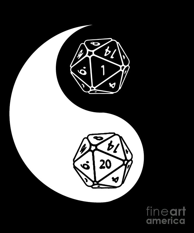 Funny DND Gift for Role Playing Games RPG Dungeon Masters DM Yin and Yang DD Digital Art by Martin Hicks