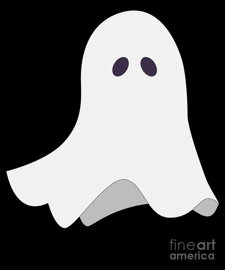 Animal Digital Art - Funny Ghost Scary Creepy Spooky Halloween by TeeQueen2...