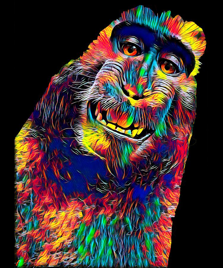 Funny Looking Monkey Party Design Digital Art by Super Katillz - Fine ...