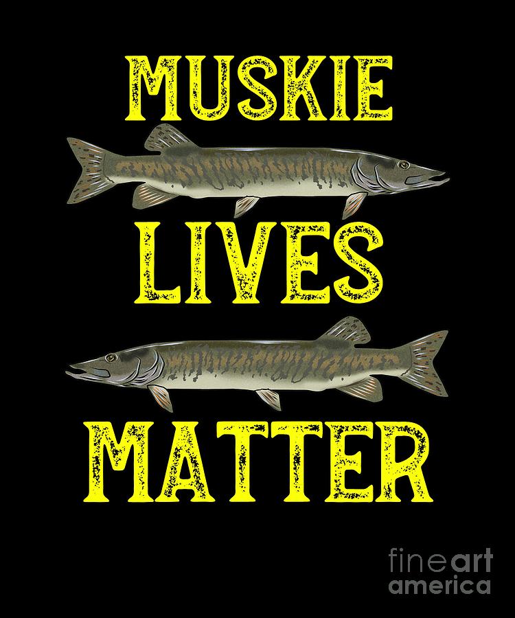 Funny Muskie Fishing Freshwater Fish Graphic Gift Digital Art by MUC ...