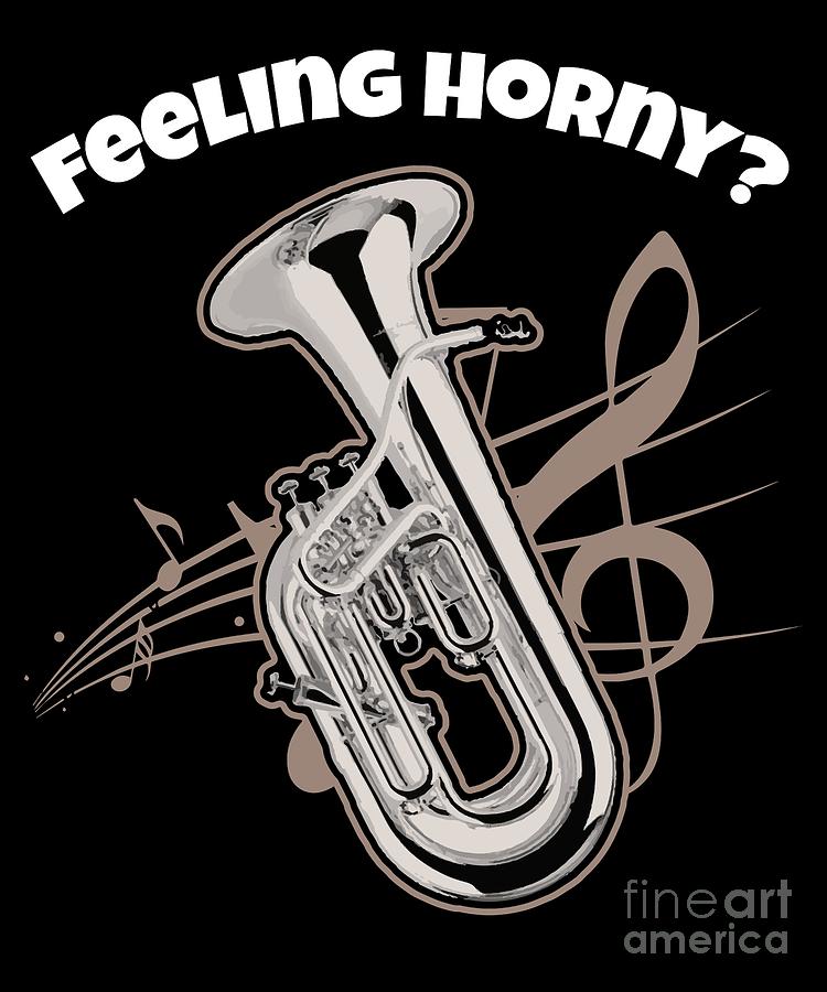 Funny Saxhorn design Brass Horn Marching Band Teachers Players Musicians and Instrument Makers Digital Art by Martin Hicks