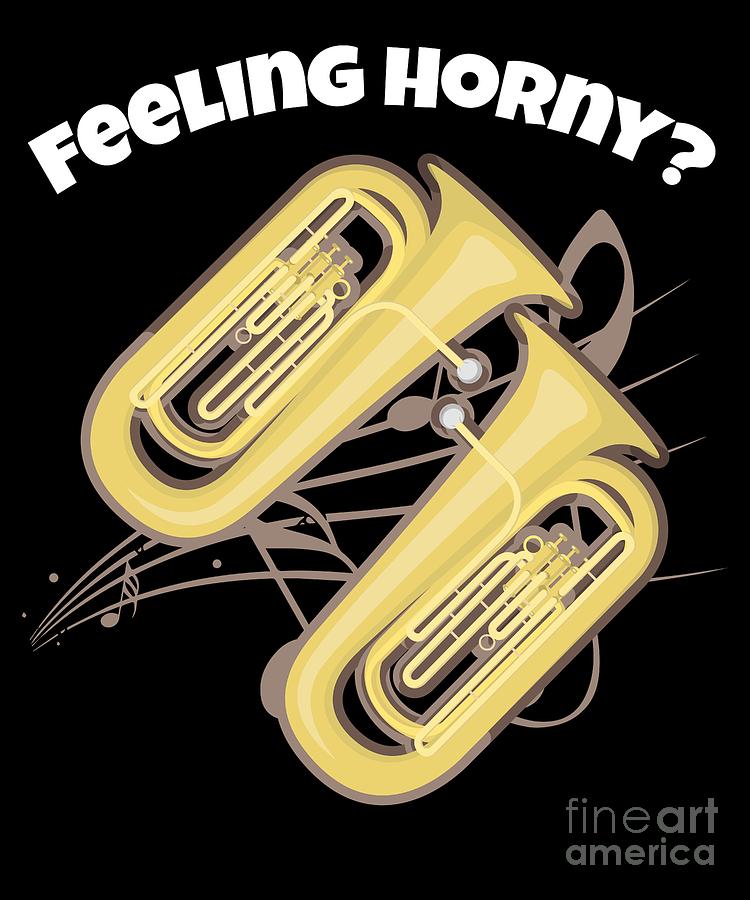 Funny Tuba design Brass Horn Marching Band Teachers Players Musicians and Instrument Makers Digital Art by Martin Hicks
