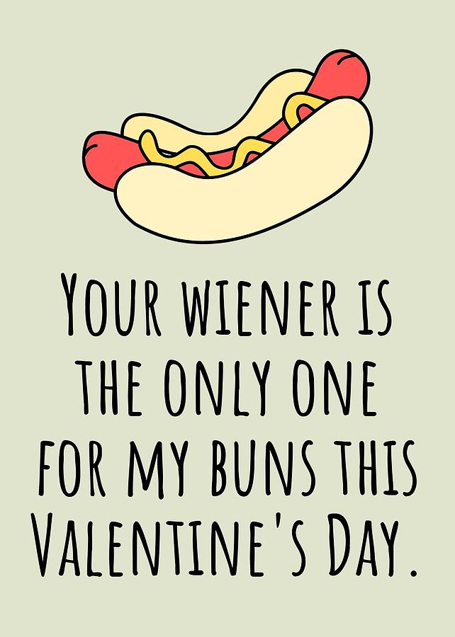 Funny Valentine Card Sexy Valentines Day Card Wiener And Buns