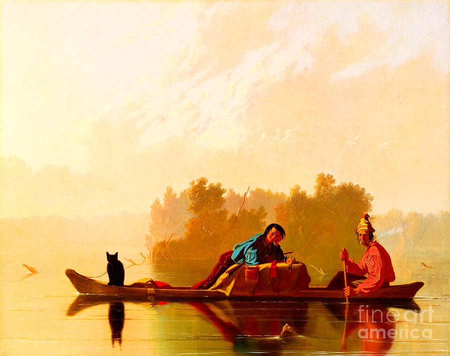 Fur Traders Descending the Missouri with Black Fox Painting by Peter Ogden