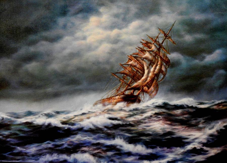 Fury At Sea Painting by Ed Breeding