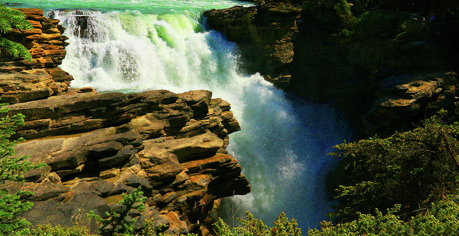 Fury Of Athabasca Falls In Alberta Canada Photograph