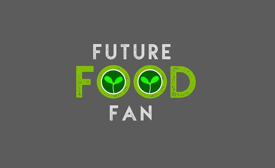 Future food fan centered - green and gray Drawing by Charlie Szoradi