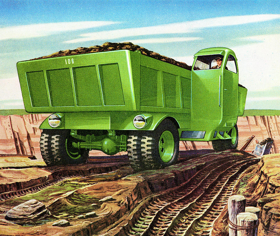 Transportation Drawing - Futuristic Dump Truck by CSA Images