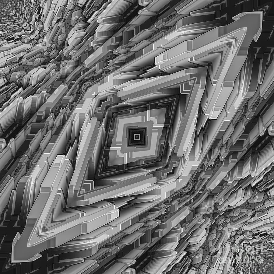Futuristic Metallic Structure Digital Art by Phil Perkins