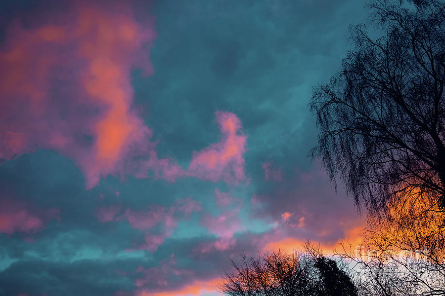 Futuristic sunset natural background Photograph by Marina Usmanskaya