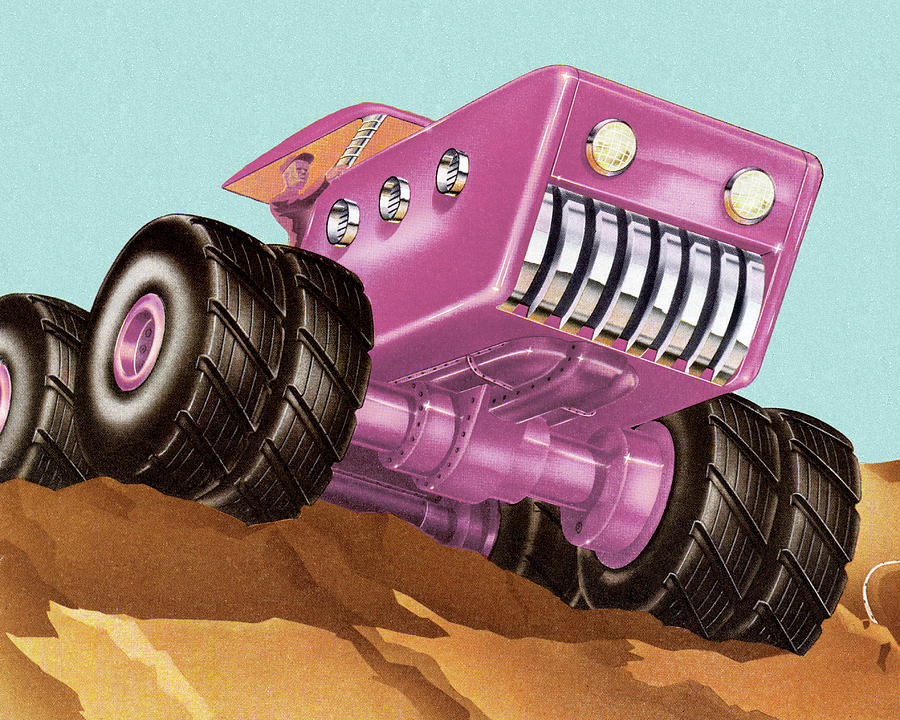 Vintage Drawing - Futuristic Tractor by CSA Images