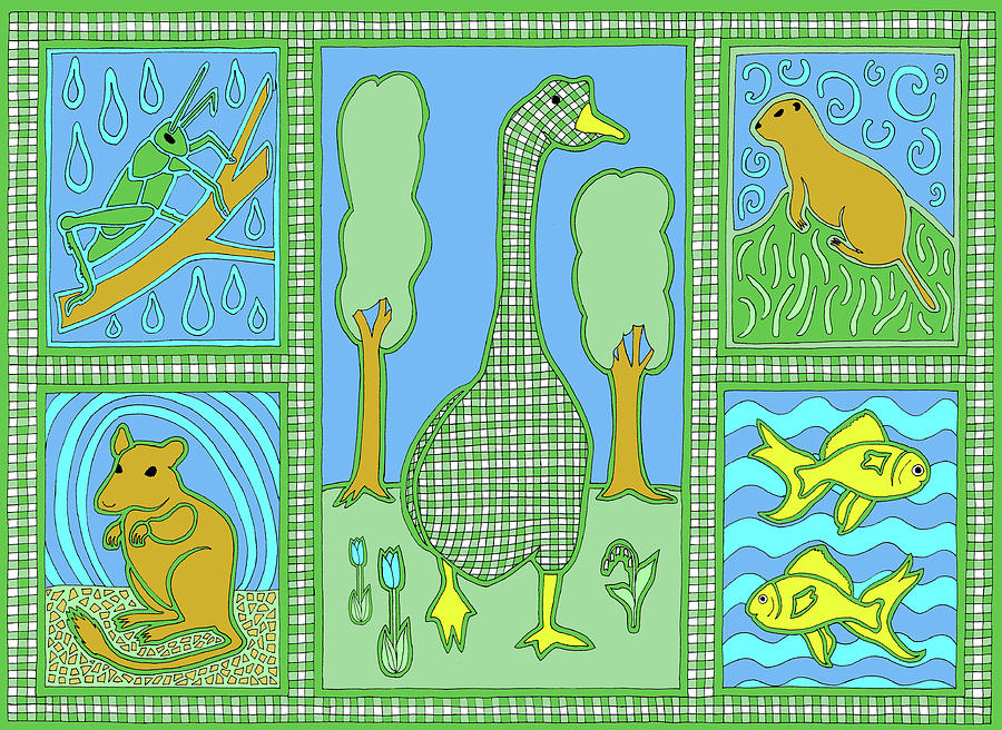 Grasshopper Painting - G Goose by Willow Bascom Grasshopper Painting - G Goose by Willow Bascom
