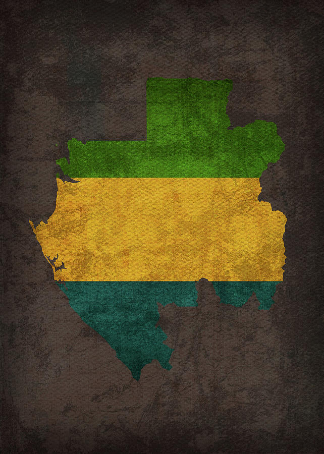 Gabon Country Flag Map Mixed Media by Design Turnpike | Fine Art America