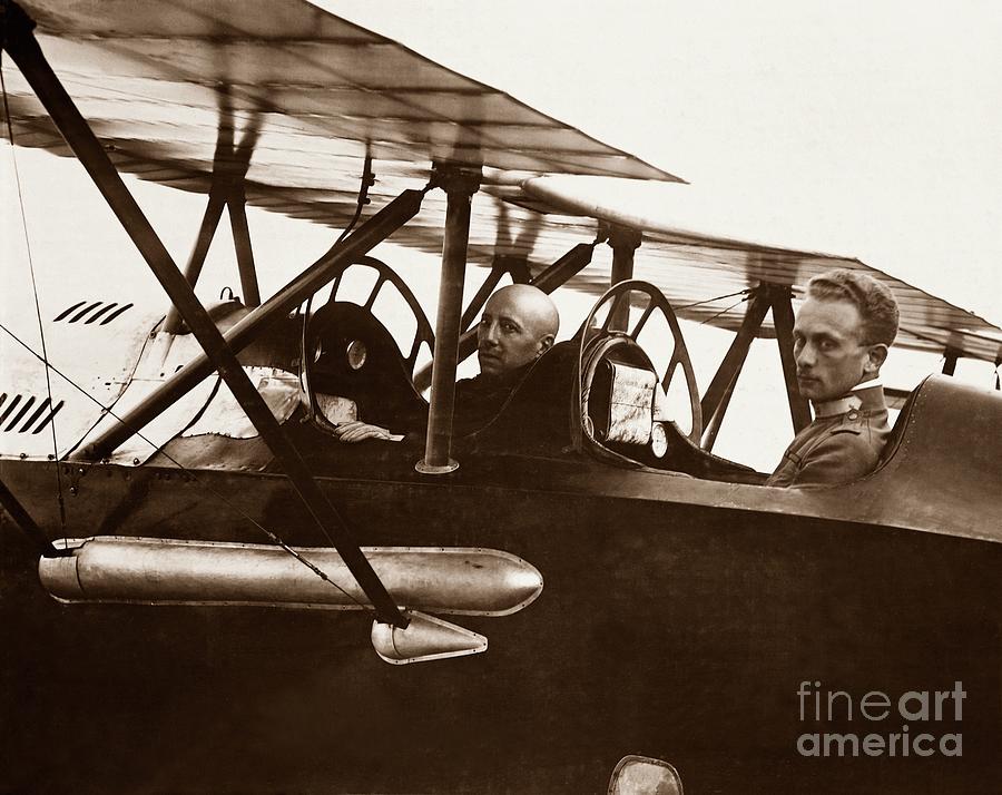Gabriele Dannunzio On Plane Which Brought Him To Vienna, August 9, 1918, World War I Photograph by European School