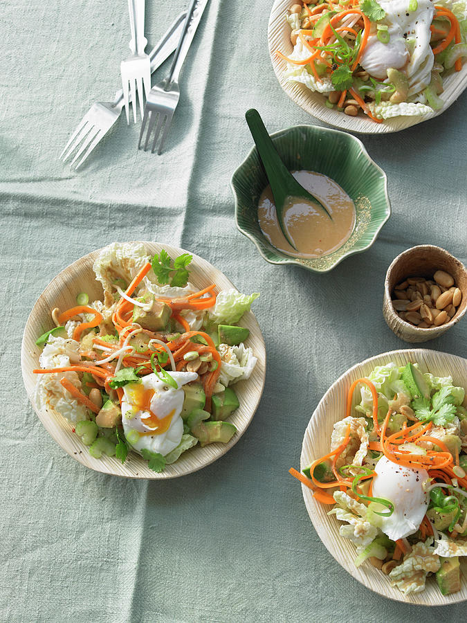 Gado-gado Salad With Poached Egg And A Peanut Dressing Photograph by Jan-peter Westermann