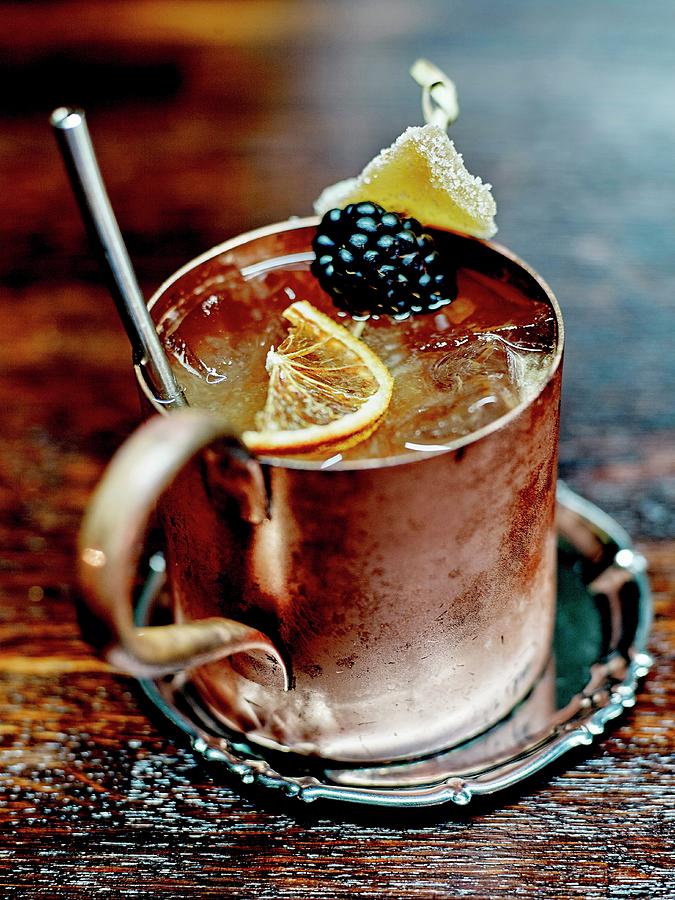 Gaelic Buck Cocktail In A Copper Mug Photograph by Amiel
