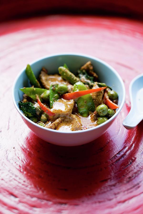 Gaeng Pad Pet Nuea red Beef Curry With Vegetables, Thailand Photograph by Michael Wissing