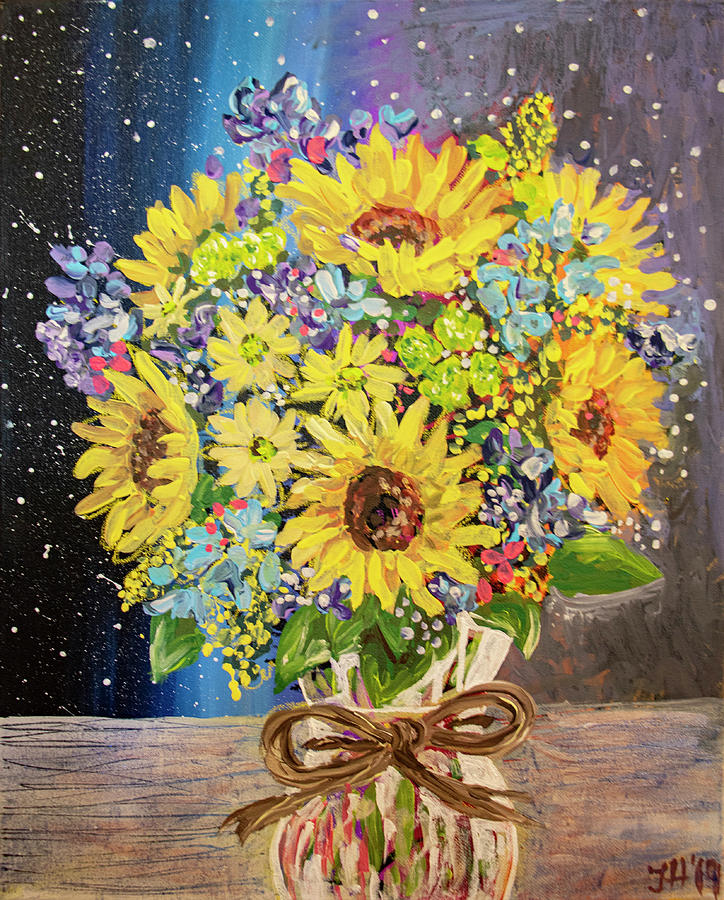 Galactic Bouquet Painting by Jean Haynes