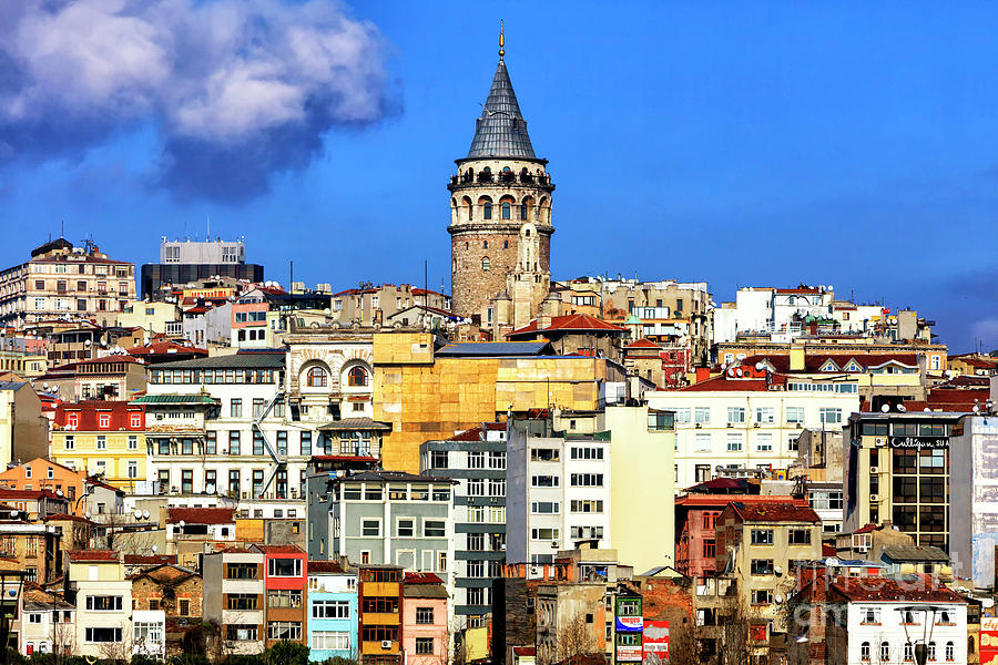 Architecture Photograph - Galata Tower Profile in Istanbul by John Rizzuto