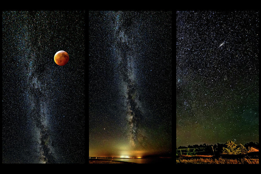 Galaxies - Triptych 2 Photograph by Steve Harrington