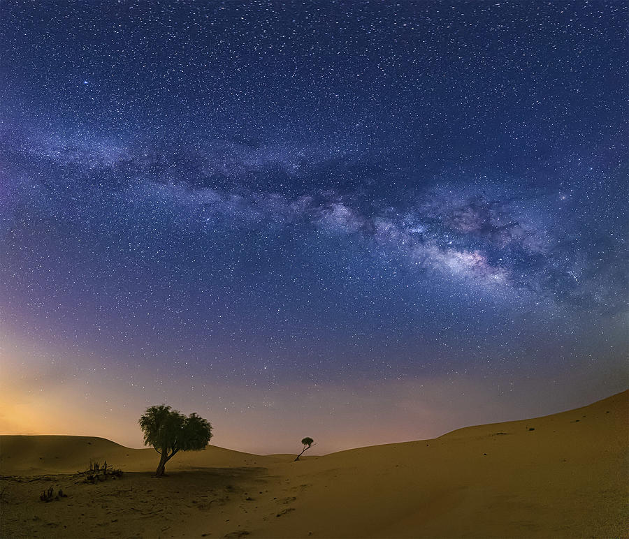 Galaxy Above The Desert Photograph by Souvik Banerjee