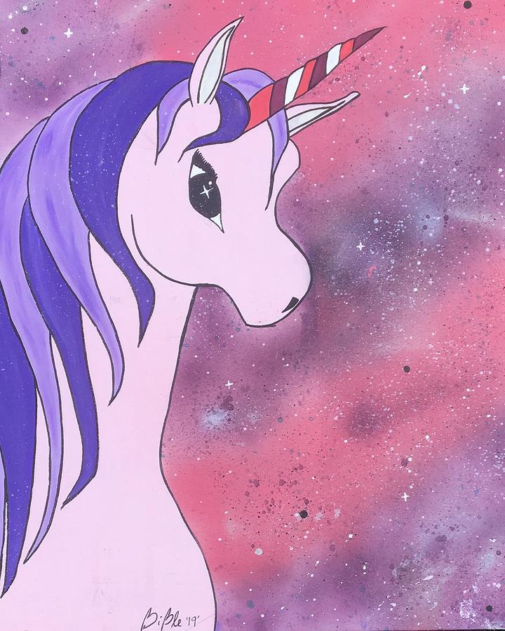 Unicorn Painting - Galaxy Unicorn  by HumbleBee