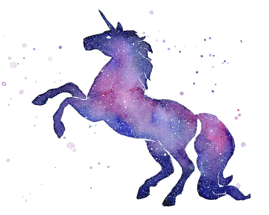 Unicorn Painting - Galaxy Unicorn by Olga Shvartsur