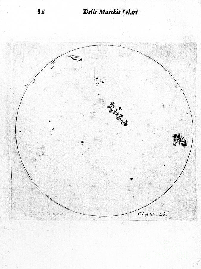 Galileos Observation Of Sunspots, 1613 Drawing by Print Collector
