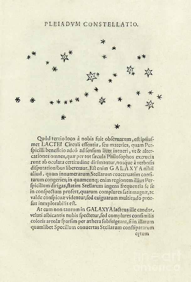 Galileos Observations Of Stars In The Pleiades Photograph by Library Of Congress, Rare Book And Special Collections Division/science Photo Library
