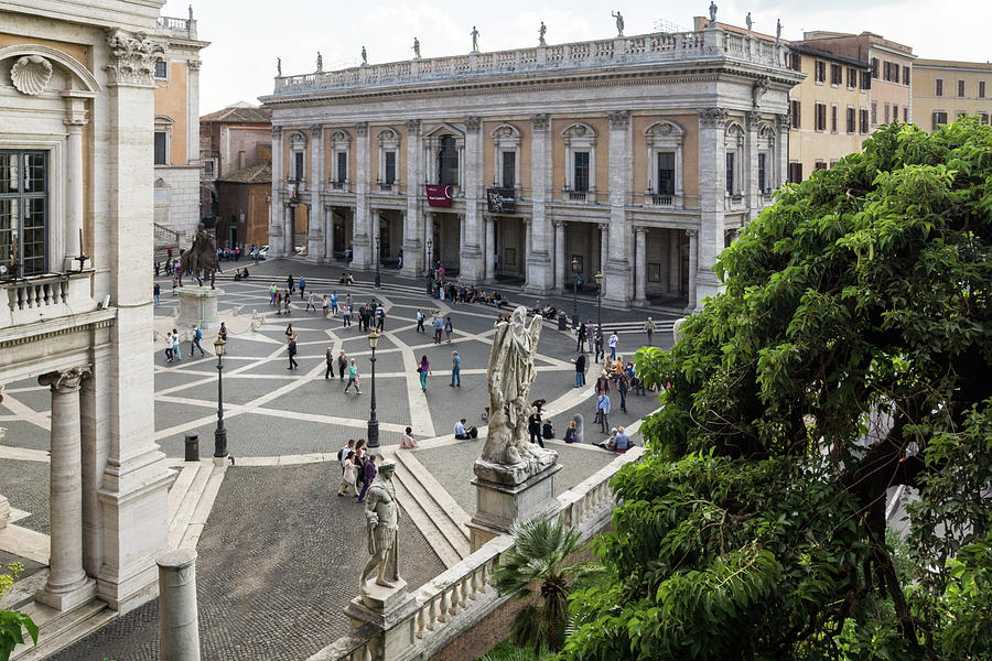 Gallivanting Around in Rome Italy - Michelangelos Exquisite Piazza del Campidoglio Photograph by Georgia Mizuleva