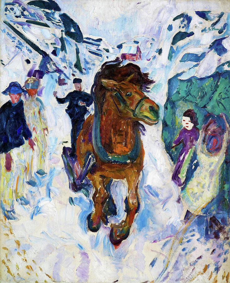 Galloping Horse - Digital Remastered Edition Painting by Edvard Munch