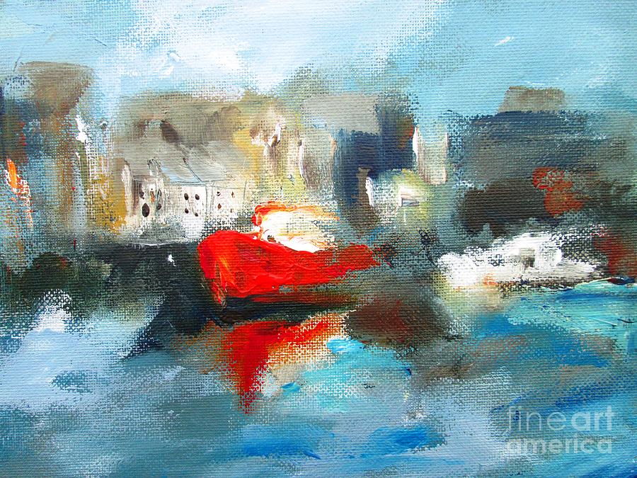 Galway City Ireland Semi Abstract Paintings  Painting by Mary Cahalan Lee - aka PIXI